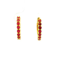 Shiny Scarlet Gold Hoops