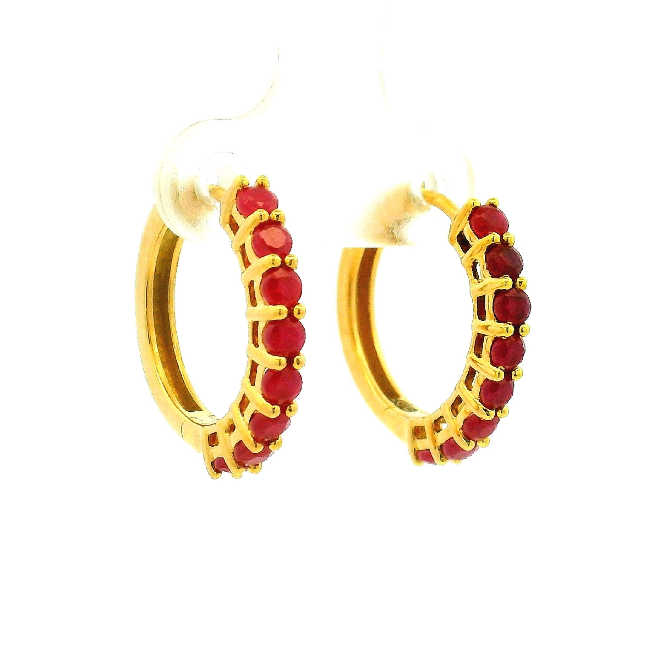 Shiny Scarlet Colorstone Hoops