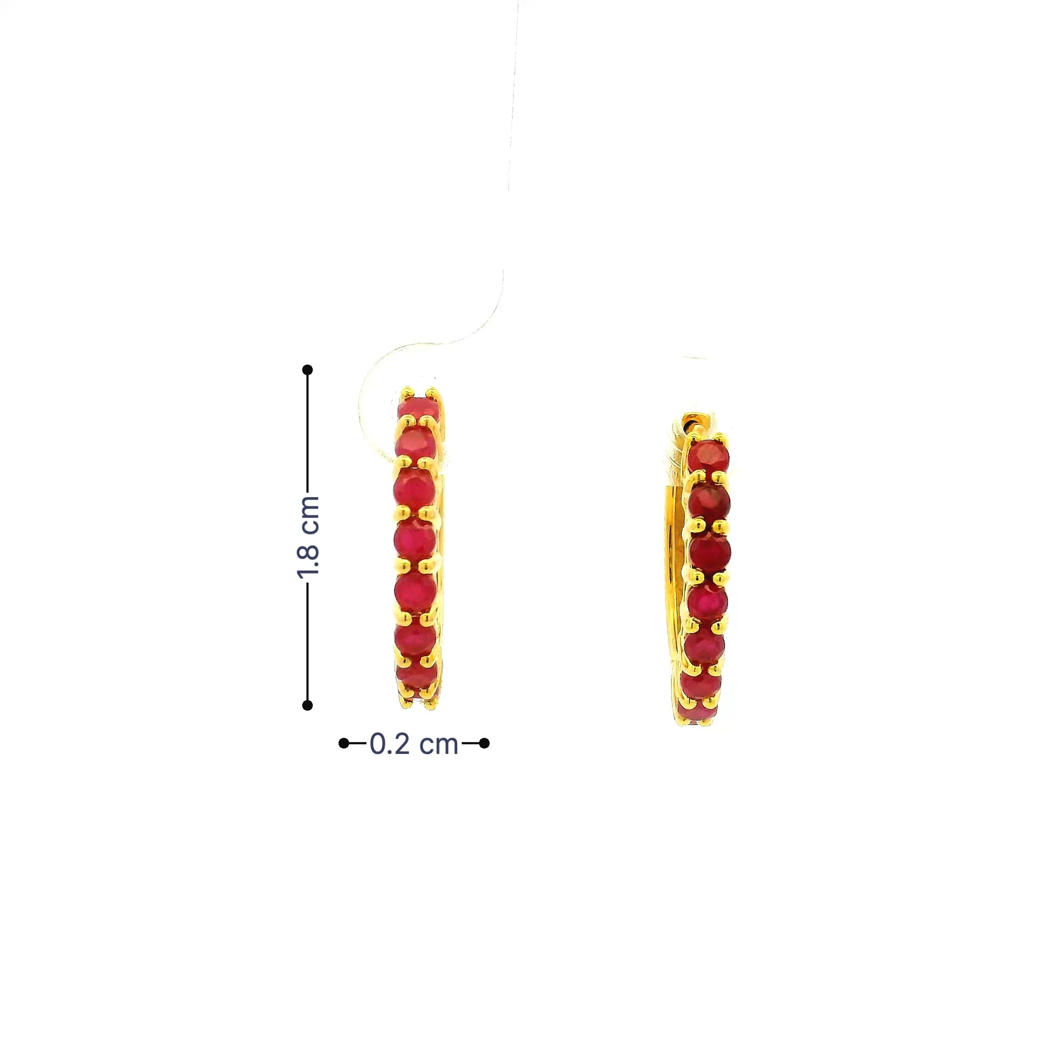 Shiny Scarlet Colorstone Hoops