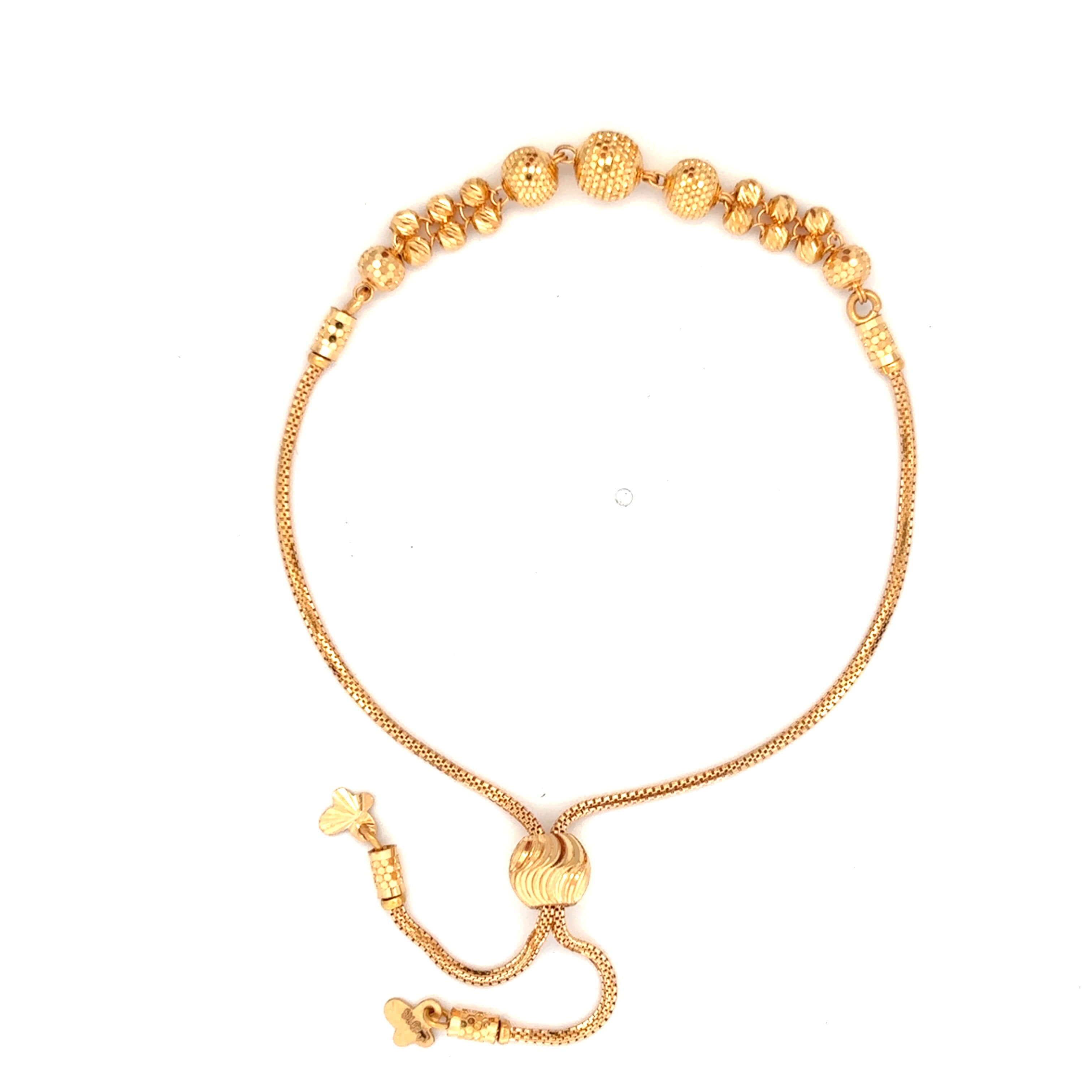 Modest Bead Charm Gold Bracelet