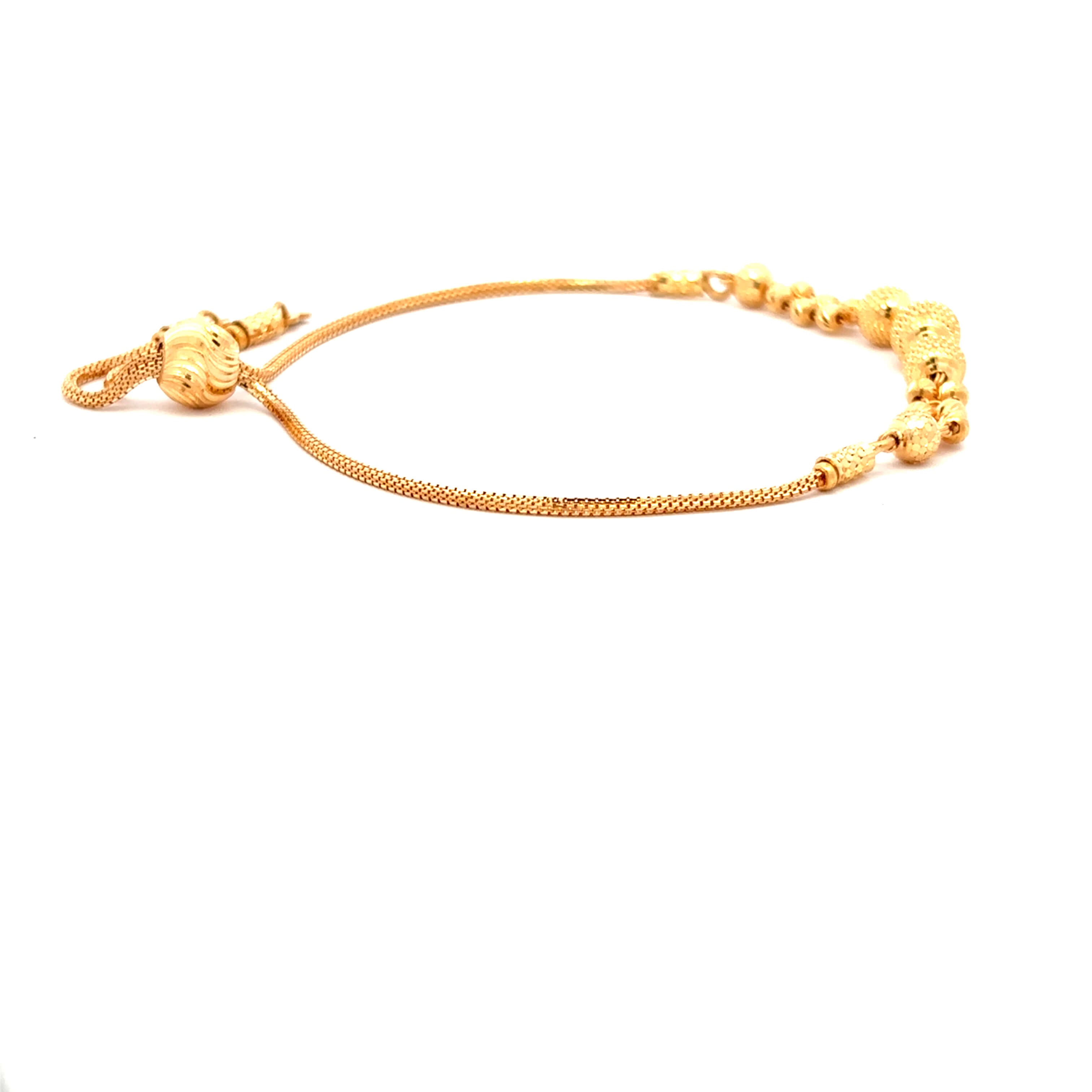 Modest Bead Charm Gold Bracelet