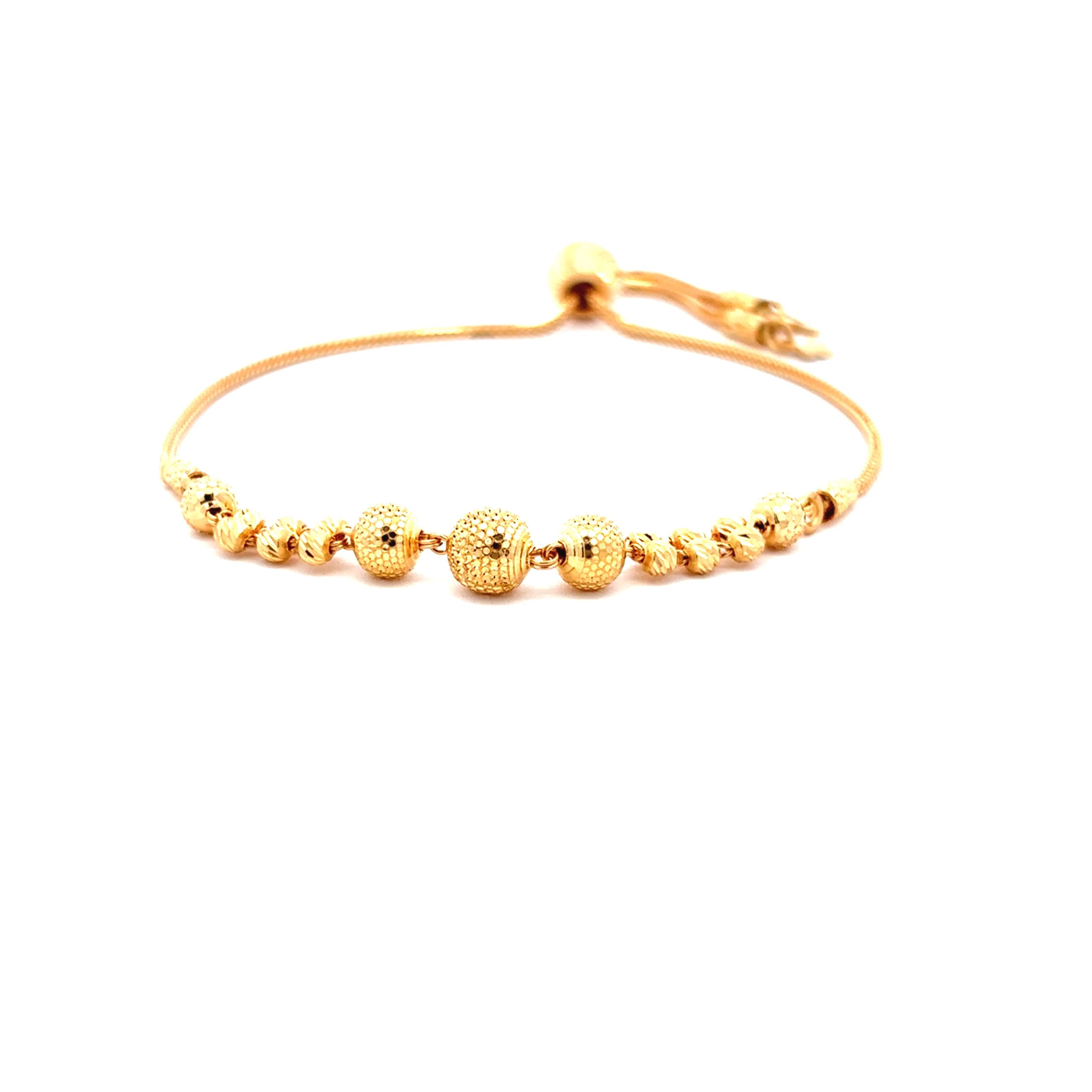 Modest Bead Charm Gold Bracelet