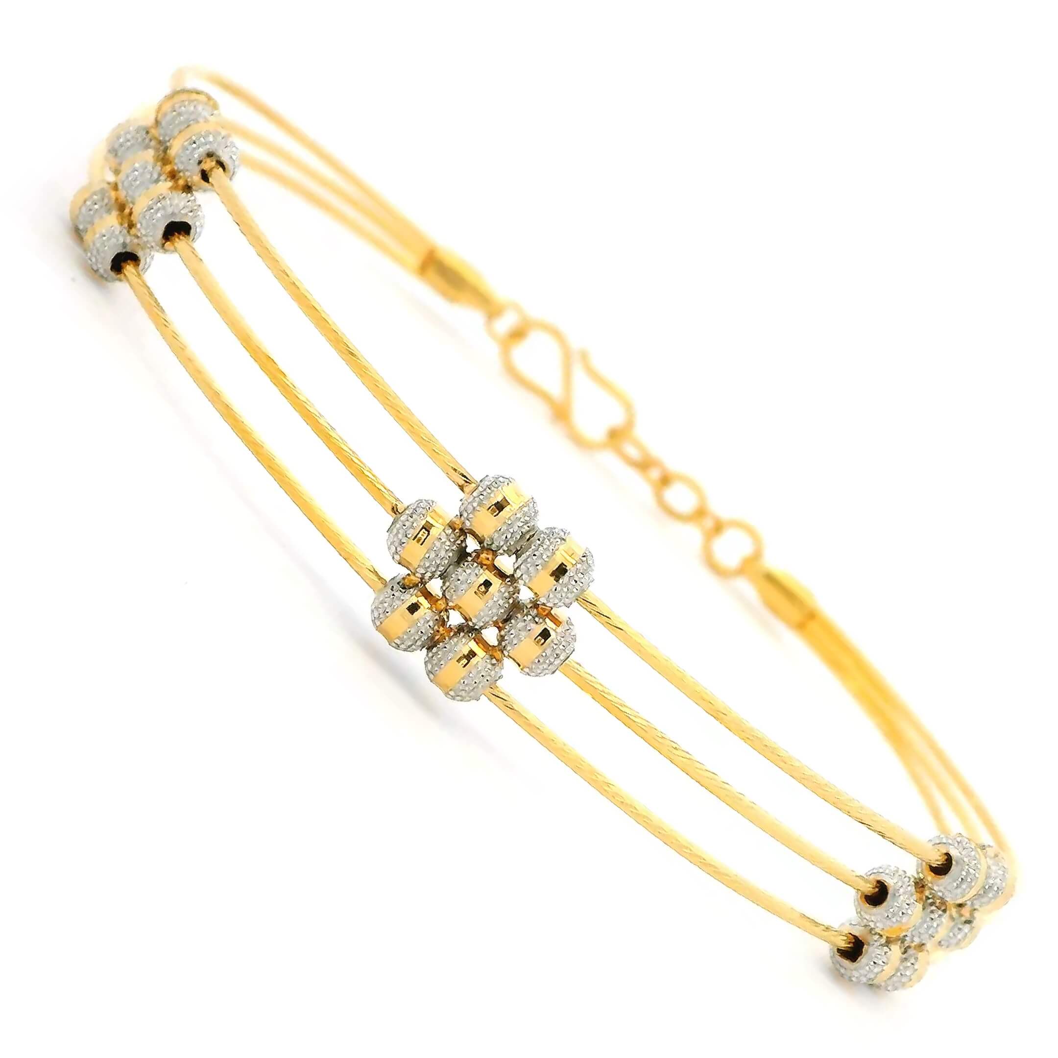 22K Marvelous Floral Gold Bracelet for Women
