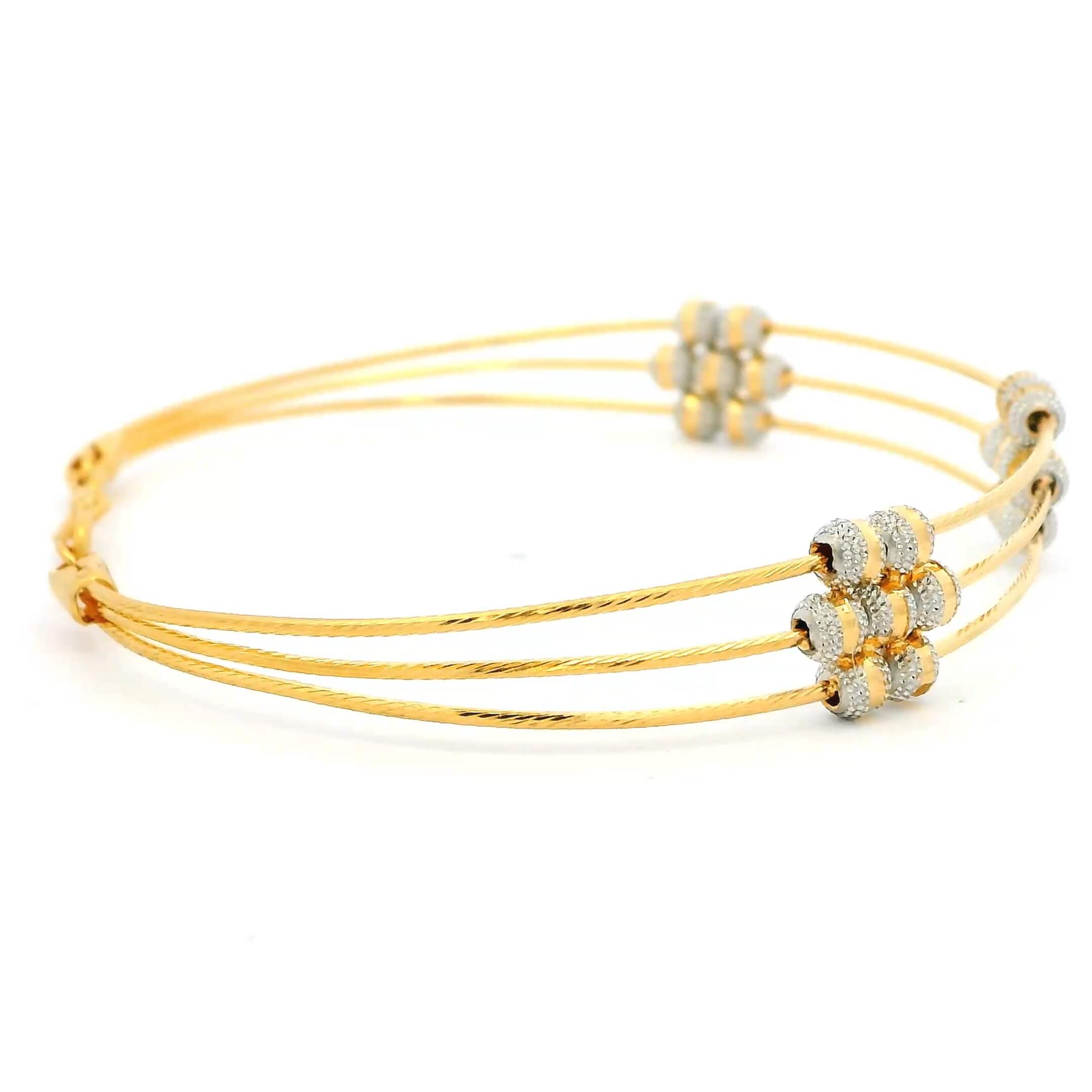 22K Marvelous Floral Gold Bracelet for Women