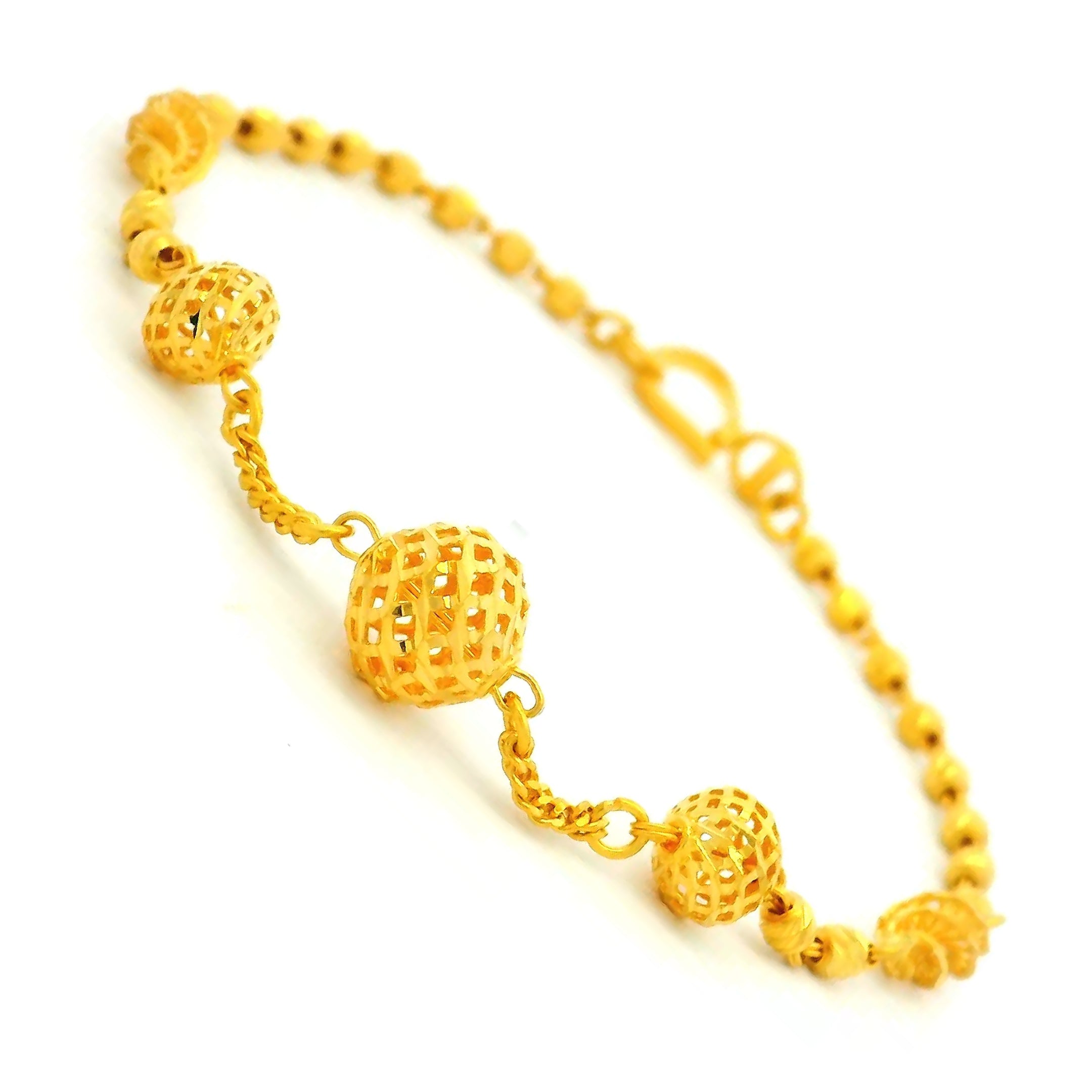 Glamorous Spheres Gold Bracelet