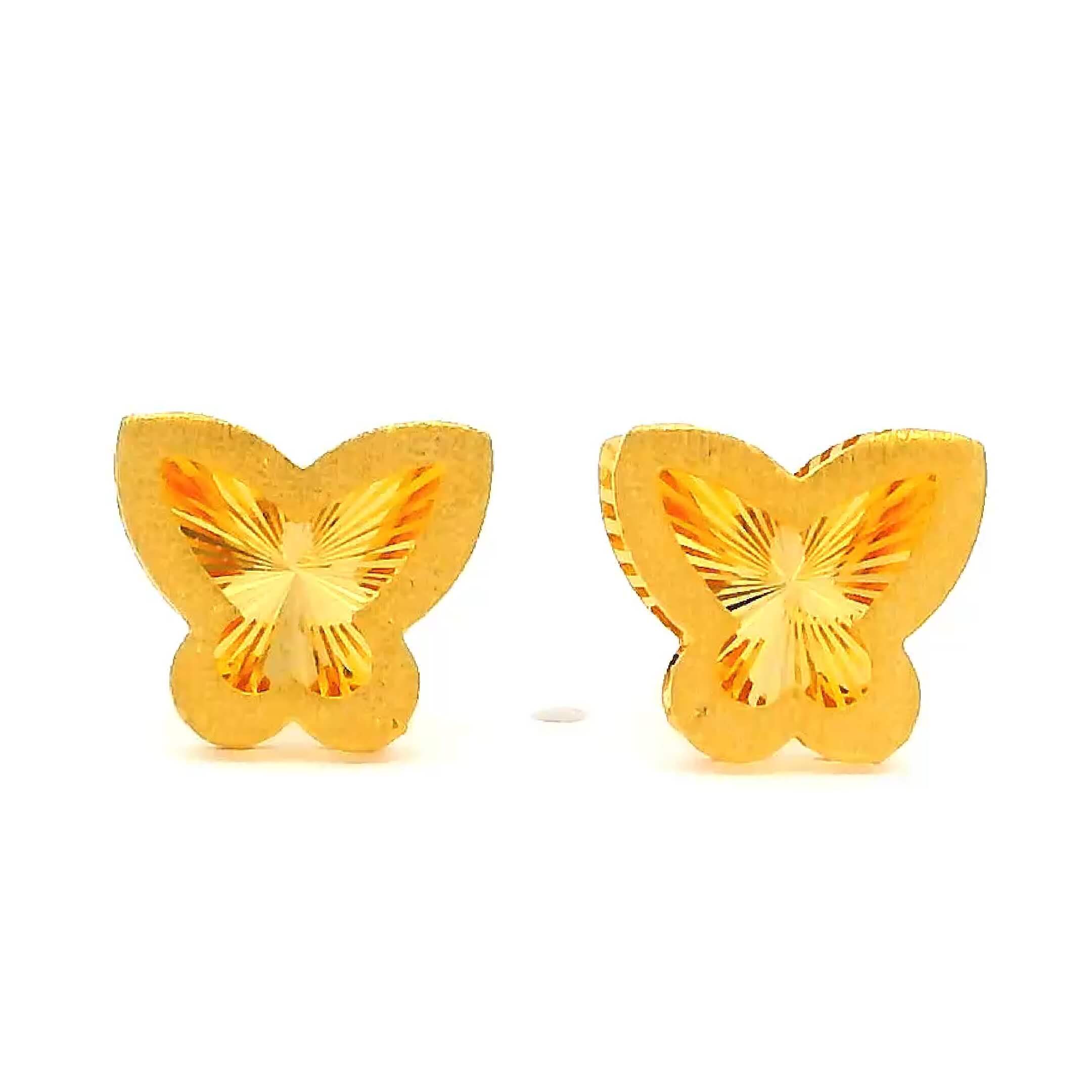 Glorious Butterfly Gold Studs for Women