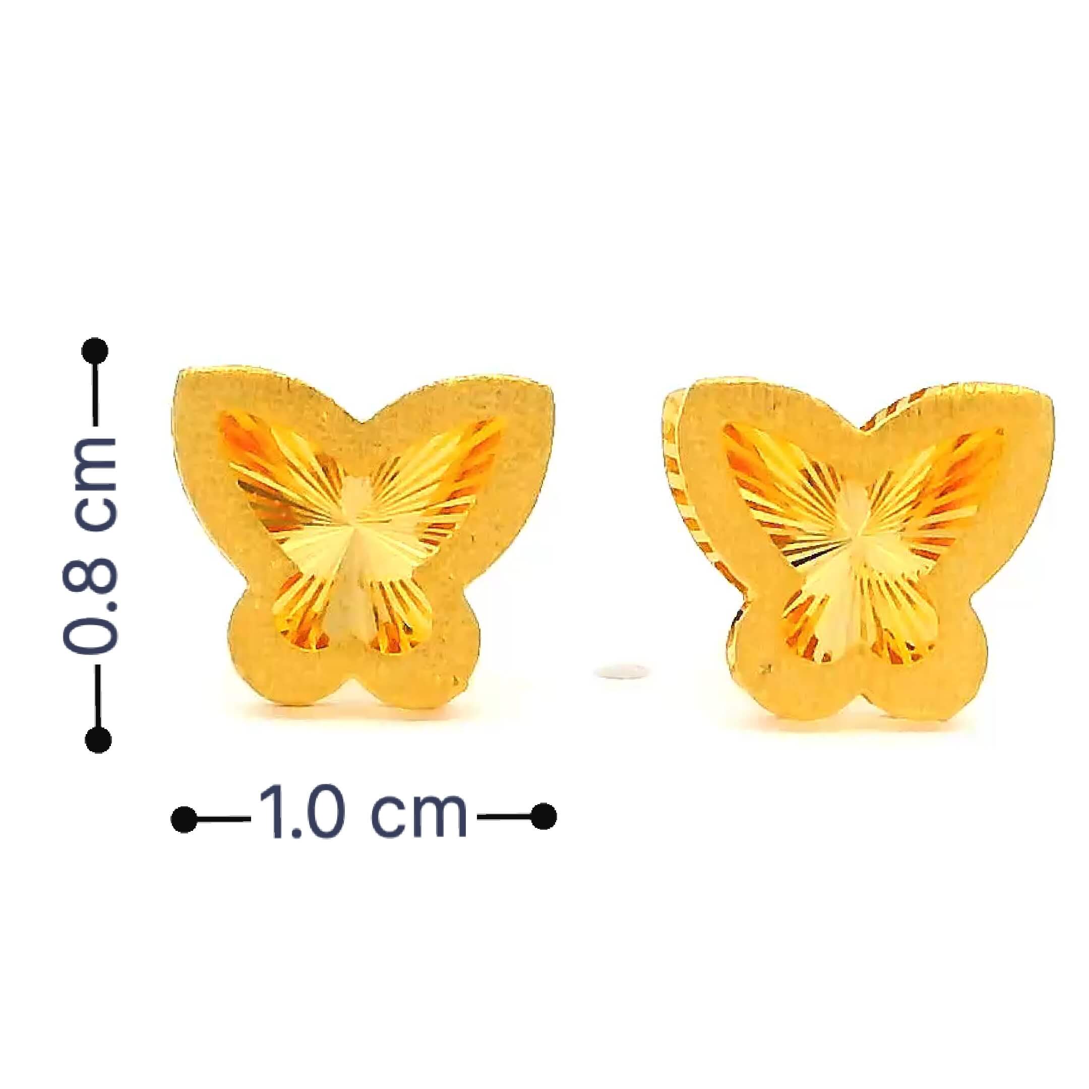 Glorious Butterfly Gold Studs for Women