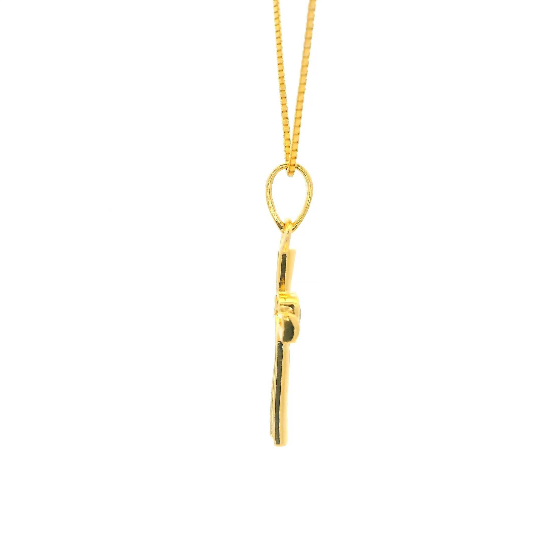 Heart Cross Gold Pendant