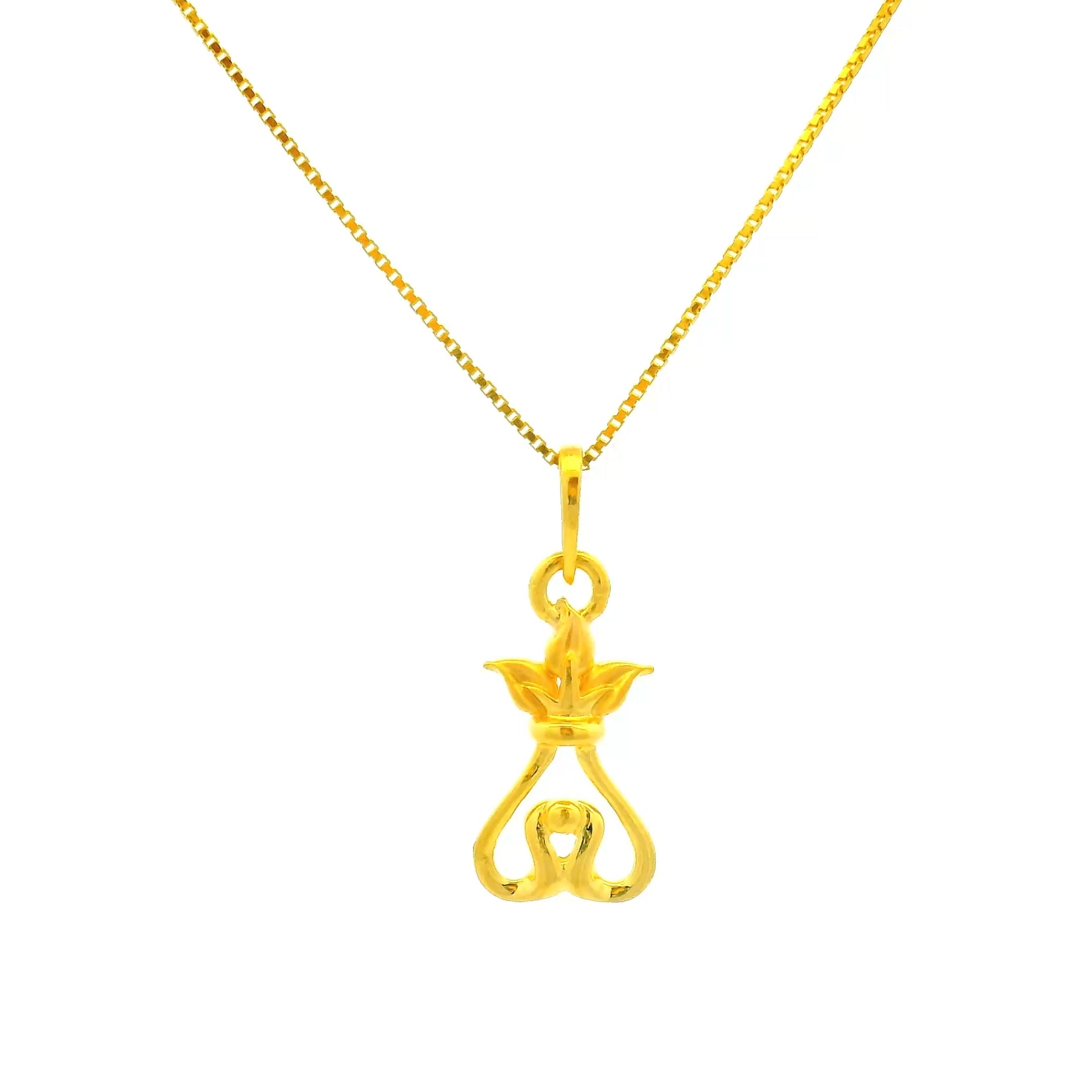 Luxurious Lotus Gold Pendant