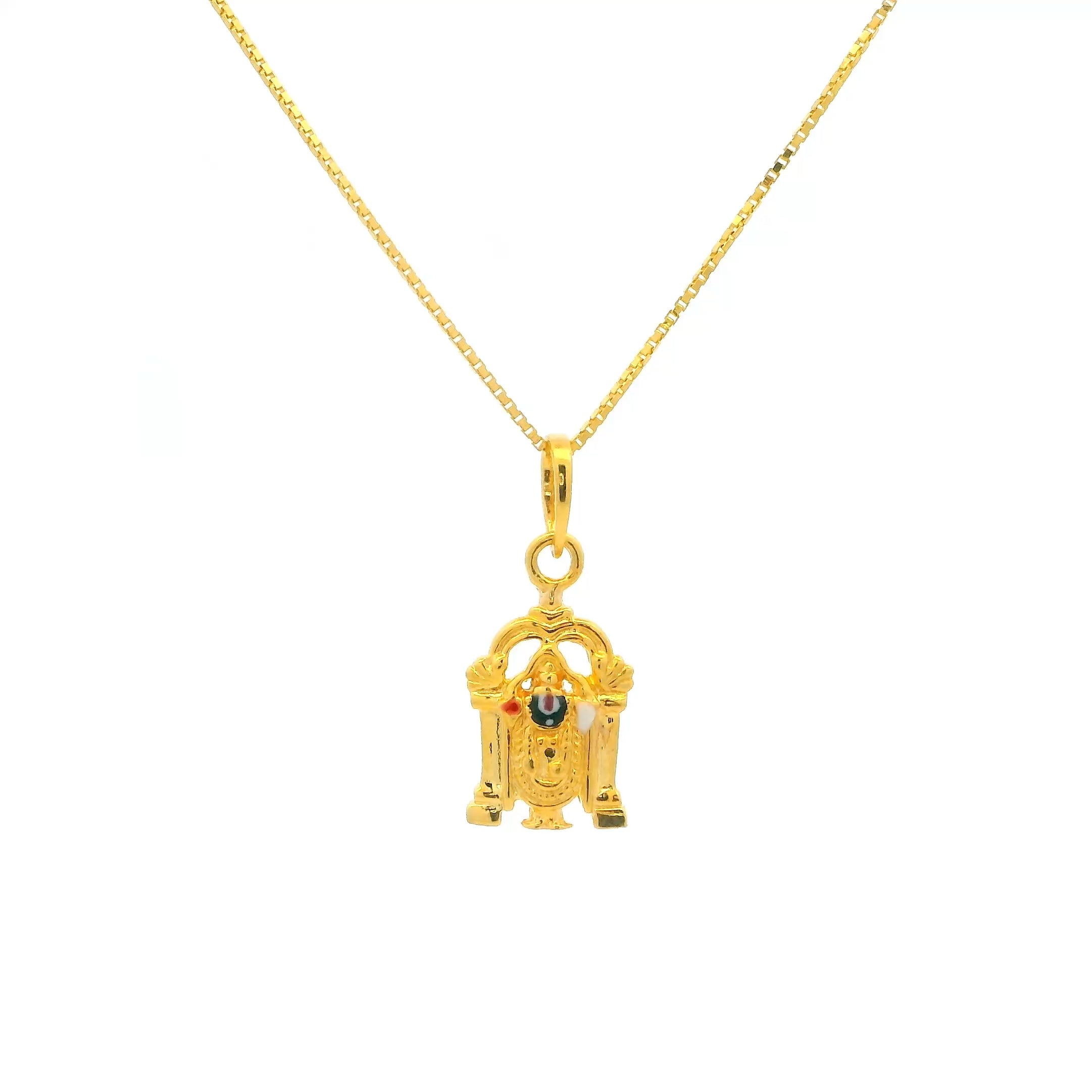 Celestial Lord Balaji Gold Pendant