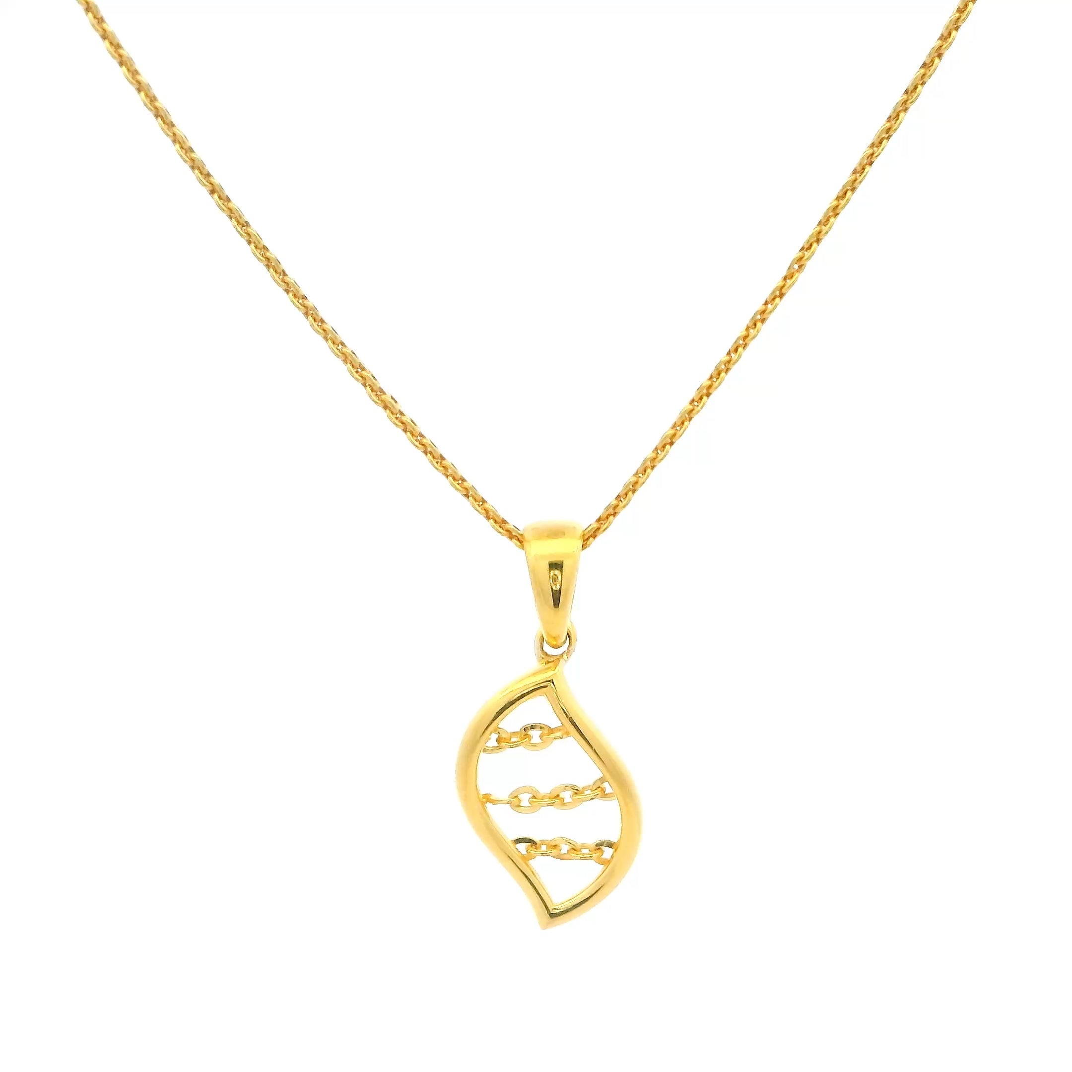 Modern Swirl Gold Locket