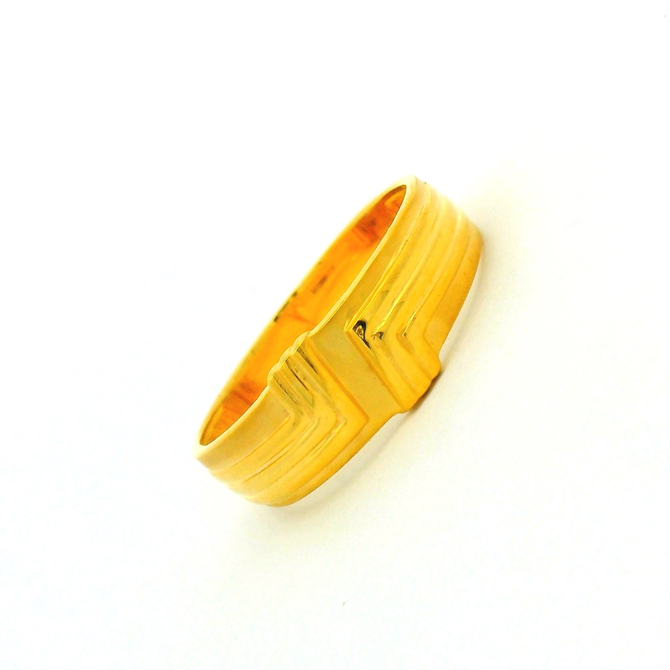 Modern Vow Gold Couple Rings