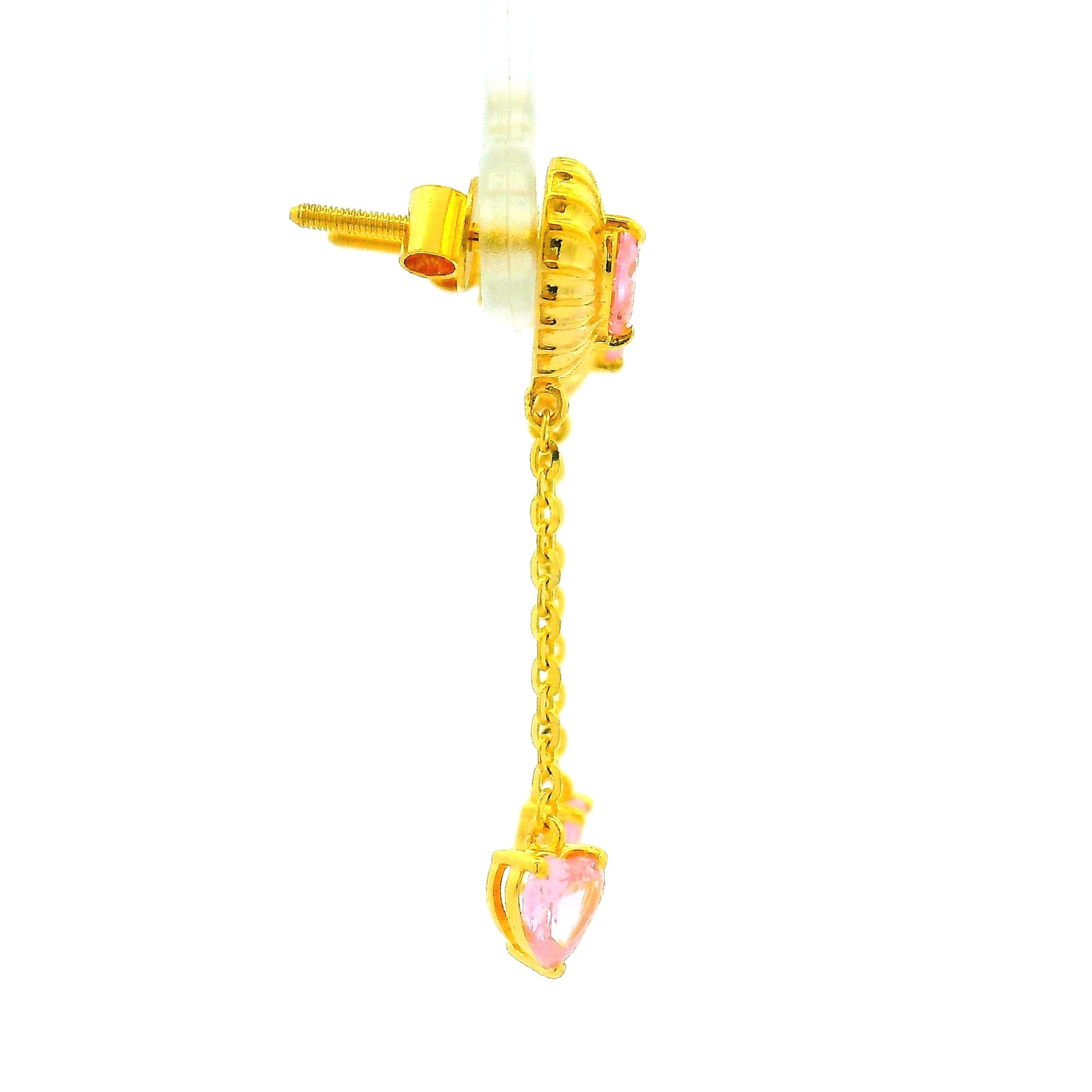Lustrous Heart Gold Necklace Set