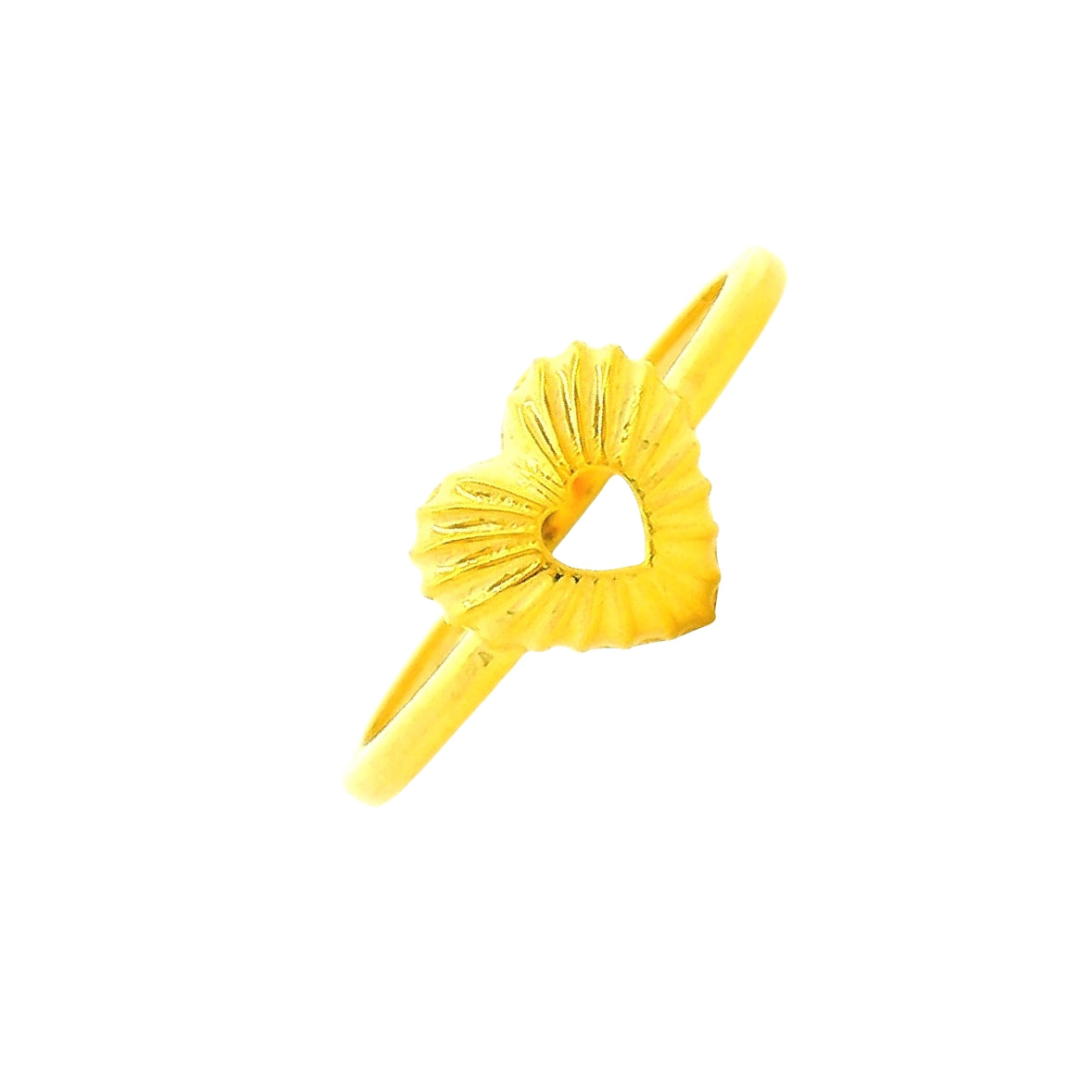 Gleaming Heart Gold Ring