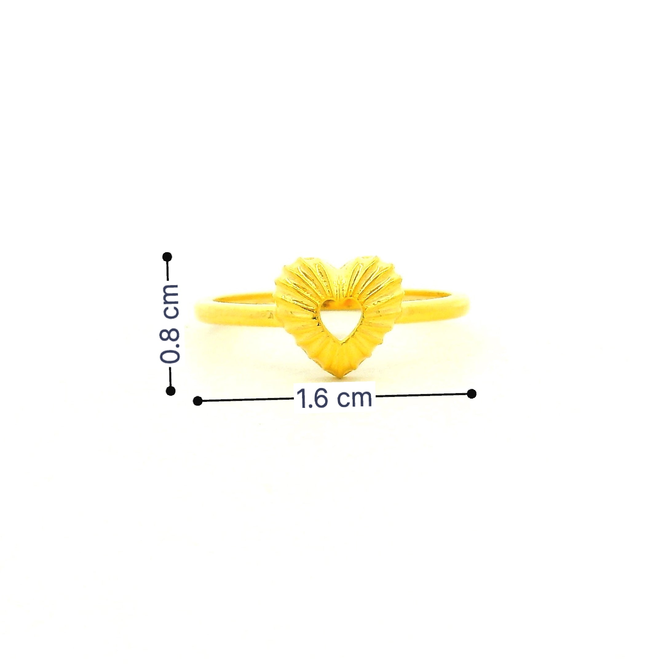 Gleaming Heart Gold Ring