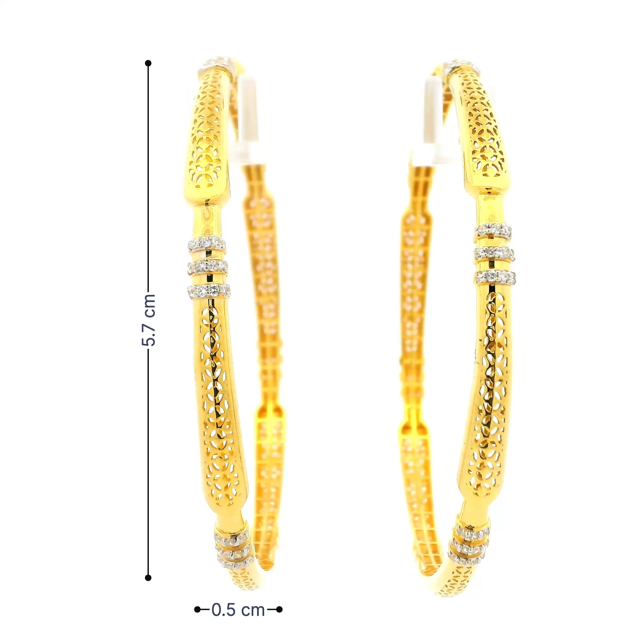 Glemmering Jhali Motif Gold Bangle
