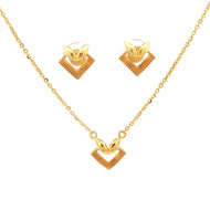 Charming Glam 9k Gold Necklace Set