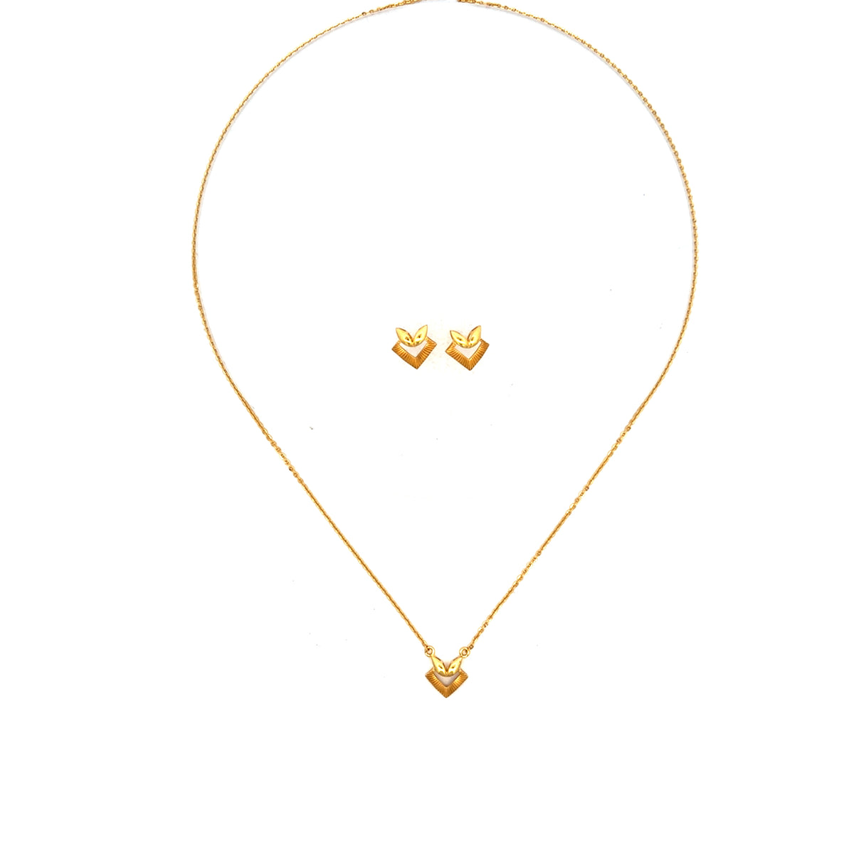 Charming Glam 9k Gold Necklace Set