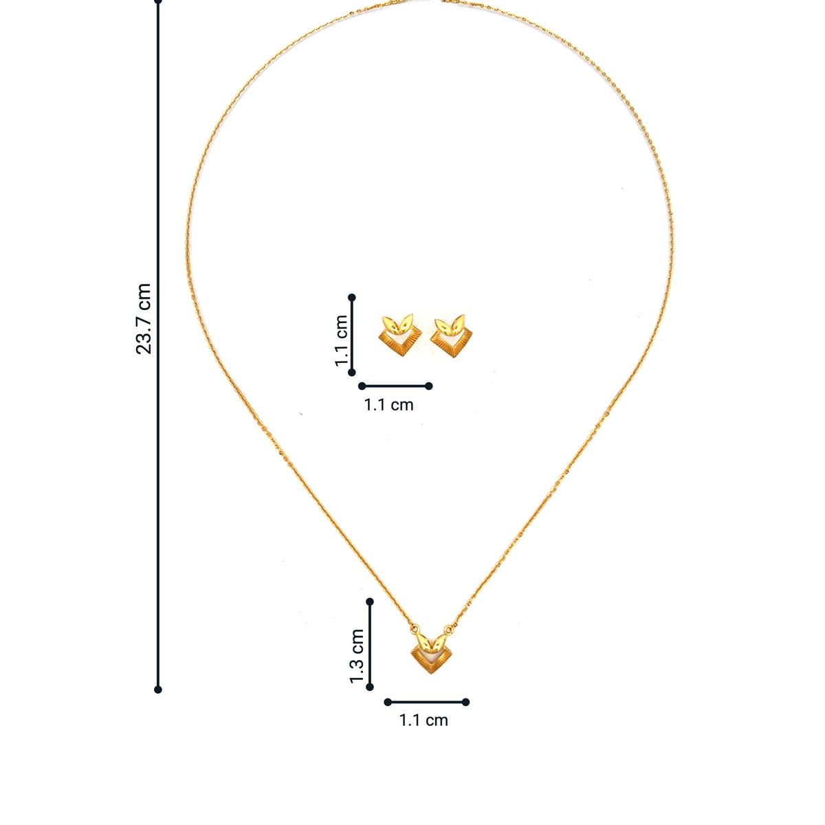 Charming Glam 9k Gold Necklace Set