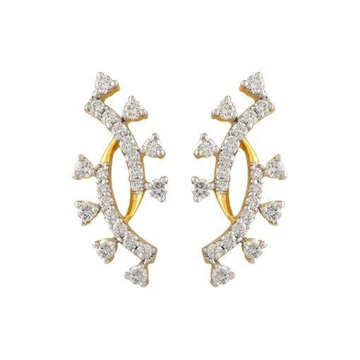 18K Slender Diamond Studs for Shimmering Glow