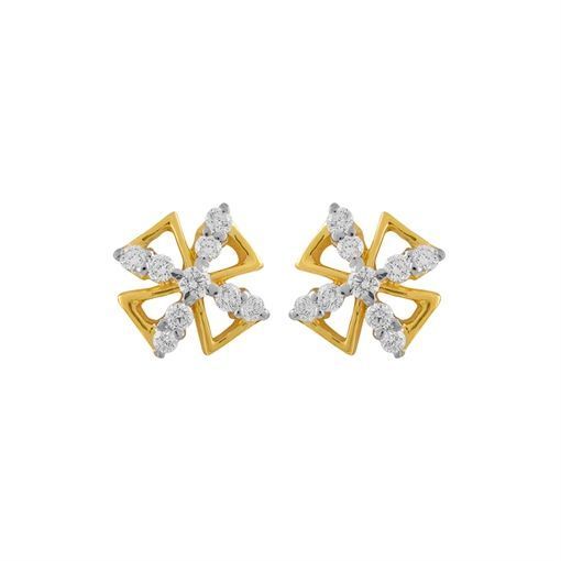 Flora 18K Charm Minimal Stud Earrings