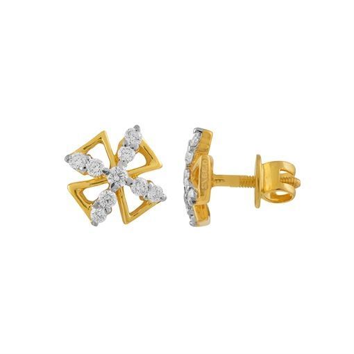 Flora 18K Charm Minimal Stud Earrings