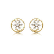 Radiant Flora 18K Gold Stud Earrings