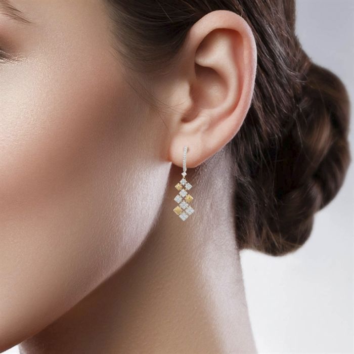 Triple Square Elegance Gold Hoops