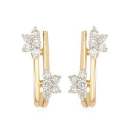 18K Dazzling Star Diamond Hoops