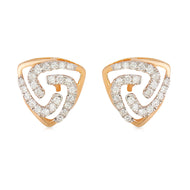 Modern Elegance 18K Gold Studs in Triangular Design