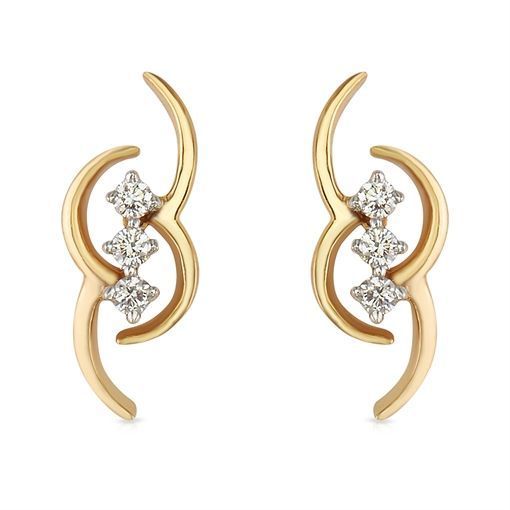 Sleek 18K Diamond Studs for Trendy Look