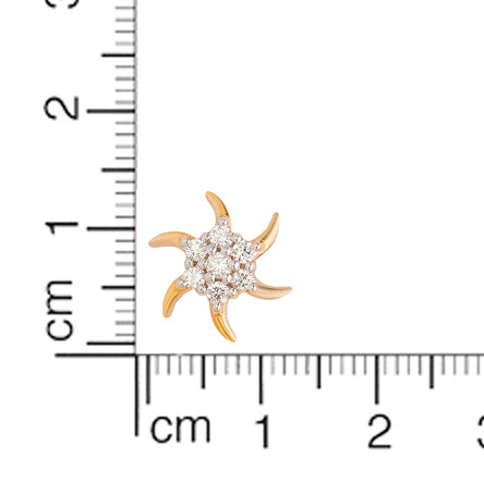 Minimalist Modern Starburst 18K Gold Studs