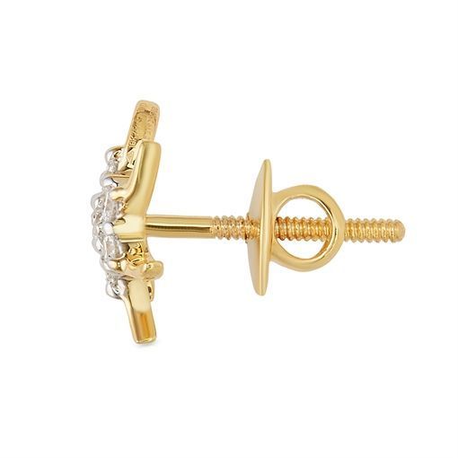 Minimalist Modern Starburst 18K Gold Studs