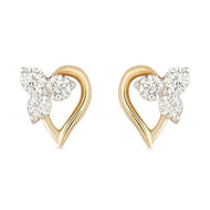 18K Alluring Tri-Petal Diamond Stud Earrings