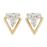 Sparkling Elegance 18K Trigonal Gold Studs