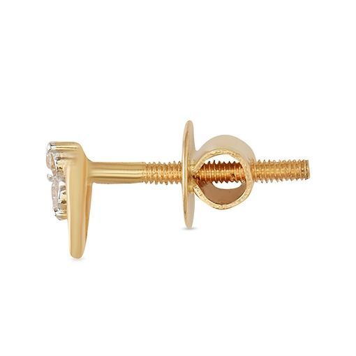 Sparkling Elegance 18K Trigonal Gold Studs