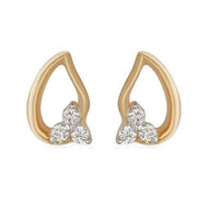 Contemporary Paisley Design Sleek 18K Diamond Studs