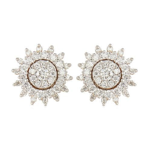 Radiant 18K Diamond Studs with Vintage Charm