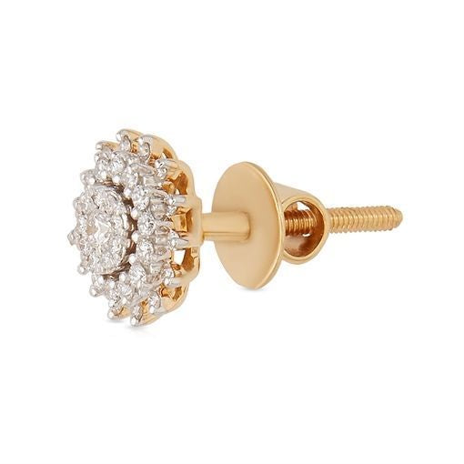 Radiant 18K Diamond Studs with Vintage Charm