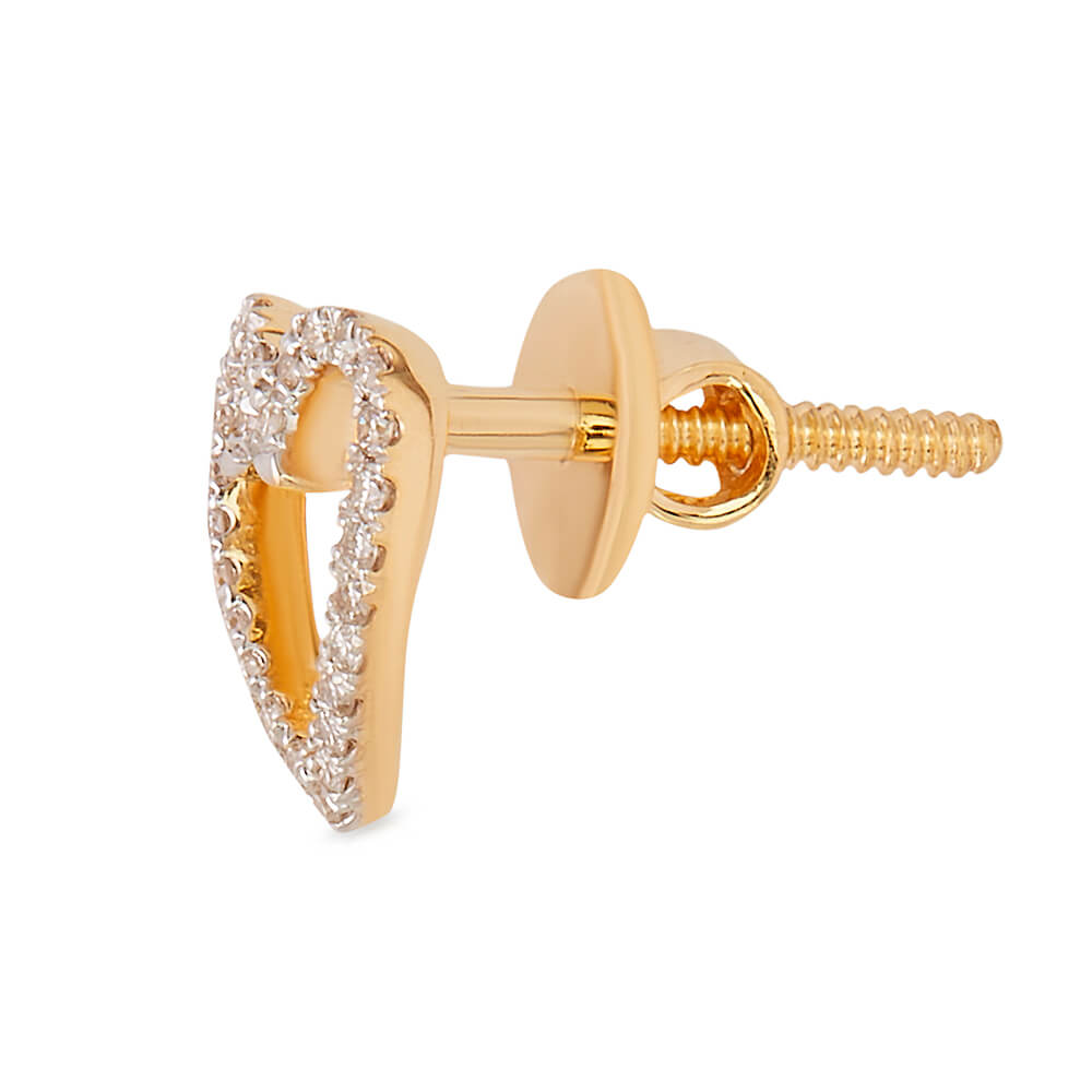 Heart Shape 18K Diamond Studs for Minimalistic Style