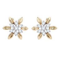 Elegant 18K Diamond Floral Studs with Dazzling Look