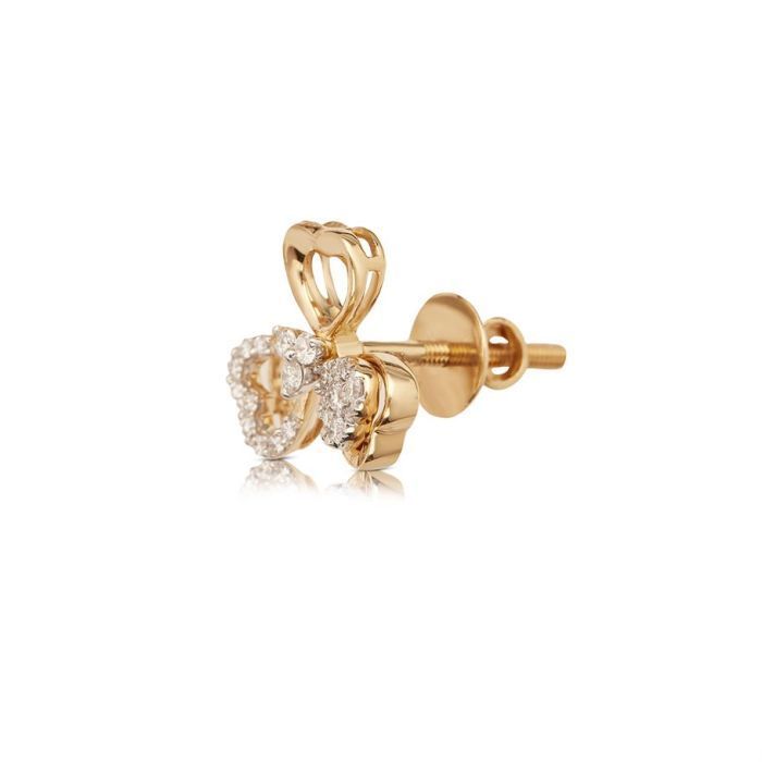 18K Charming Tri-Petal Clover Studs for Dazzling Glow