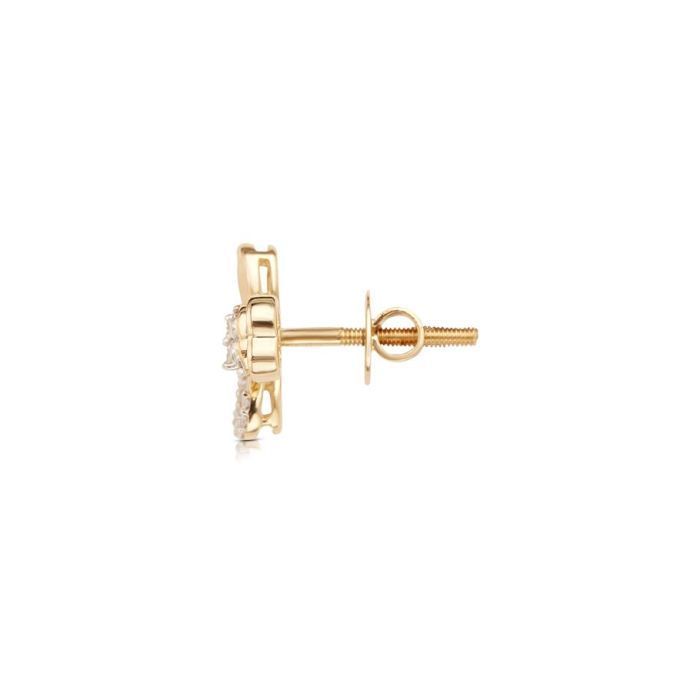 18K Charming Tri-Petal Clover Studs for Dazzling Glow