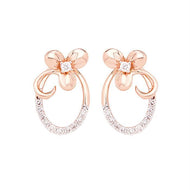 Gleaming Dainty Floret 18K Diamond Studs