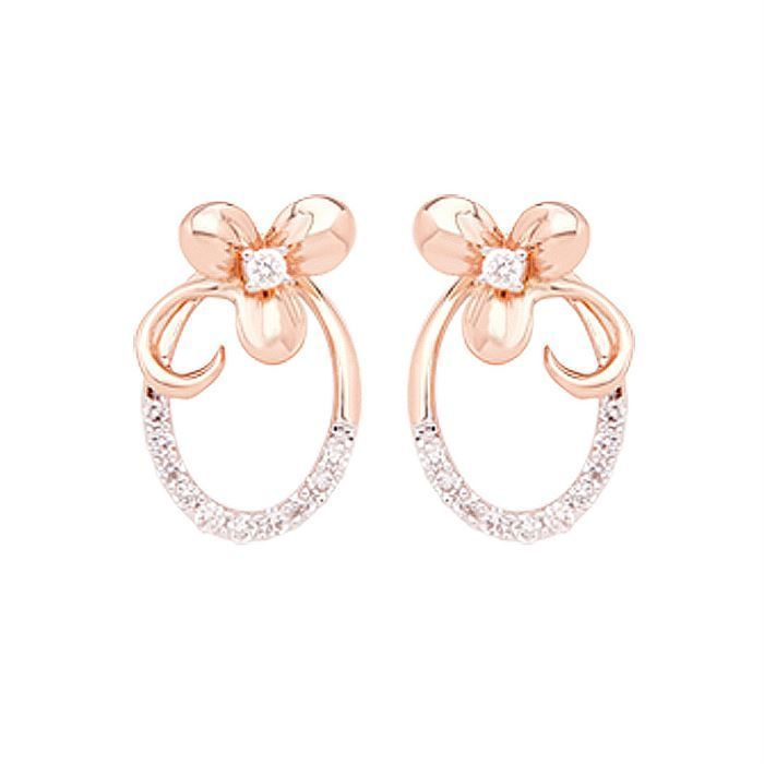 Gleaming Dainty Floret 18K Diamond Studs