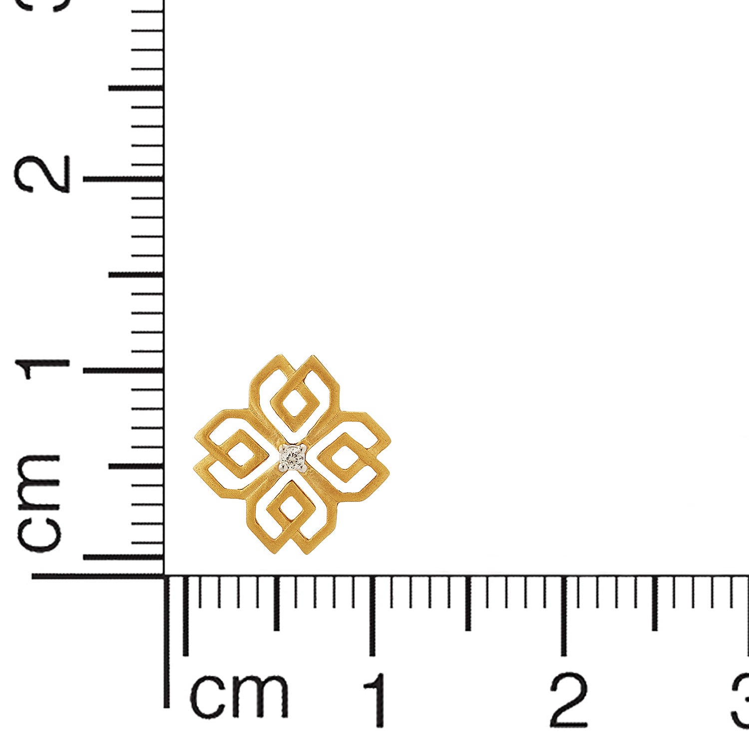 18K Graceful Enigmatic Gold Studs with Flora Motif