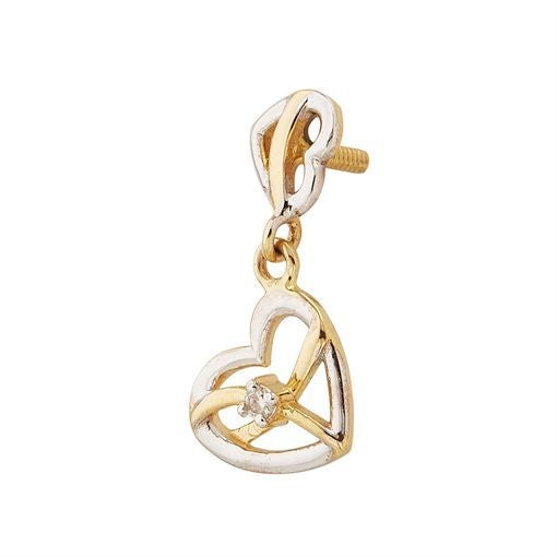 Adorable Heart Shape 18K Diamond Studs for Charming Look