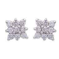 Shimmering Star Flower Diamond Studs