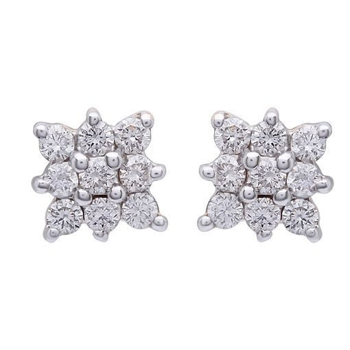 Shimmering Star Flower Diamond Studs