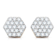 Elegant Hexa 18K Diamond Studs for Minimal Charm